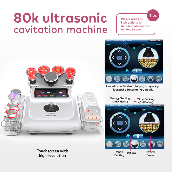 Máy cavitation siêu âm 80K & RF SQ154A Max 11 trong 1 với tấm laser