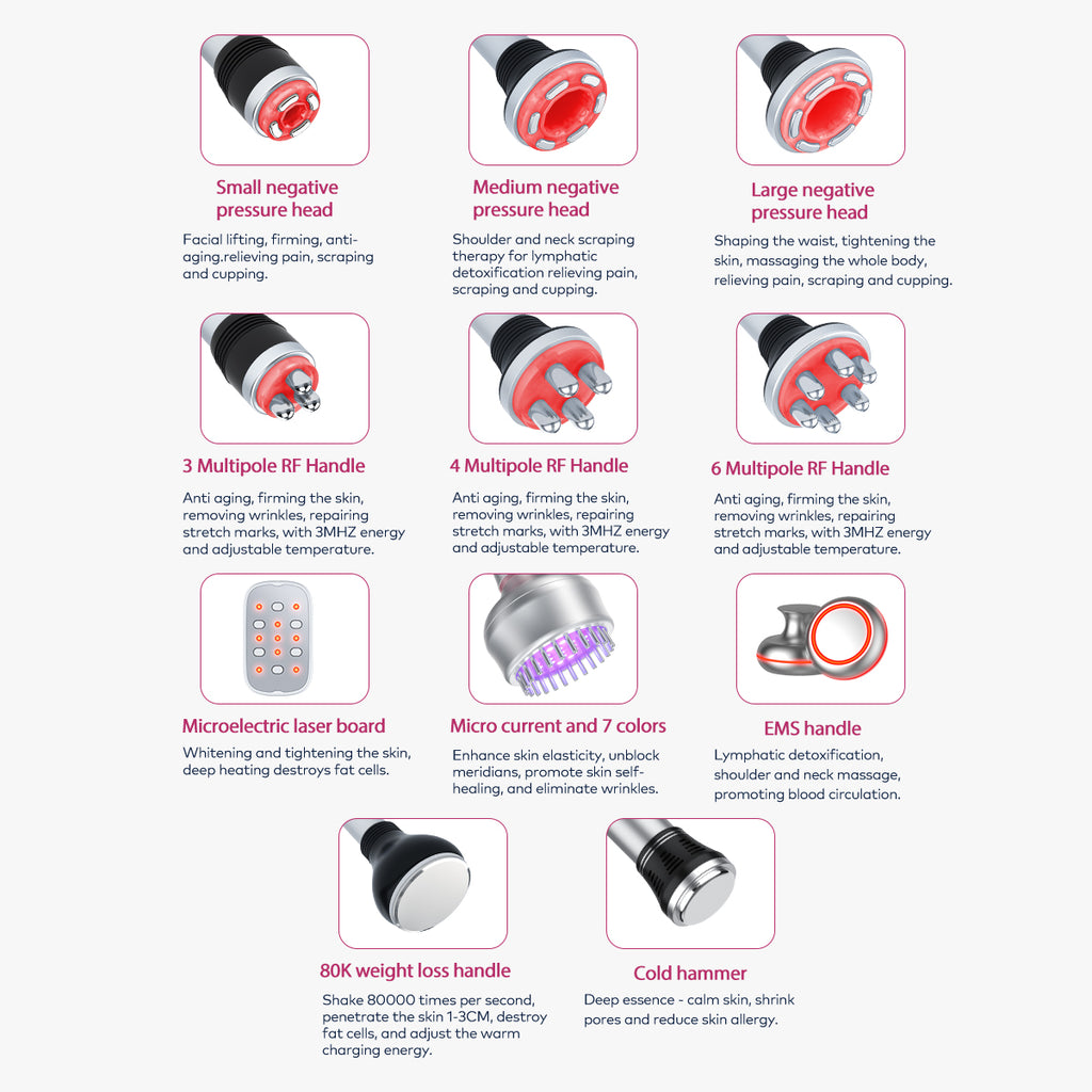 Máy cavitation siêu âm 80K & RF SQ154D Max 11 trong 1 với tấm laser + vi dòng