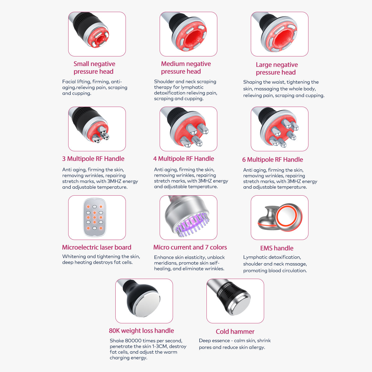 Máy cavitation siêu âm 80K & RF SQ154D Max 11 trong 1 với tấm laser + vi dòng