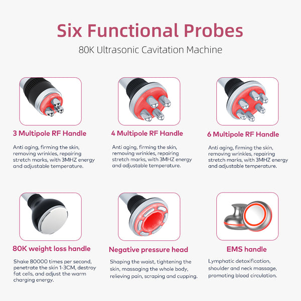 Máy cavitation siêu âm 80K & RF SQ148B Pro 6 trong 1