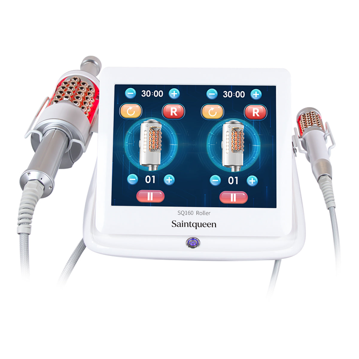 Máy con lăn cầu SQ160A với nén xoay 360°, rung vi mô & ánh sáng LED cho mặt và cơ thể