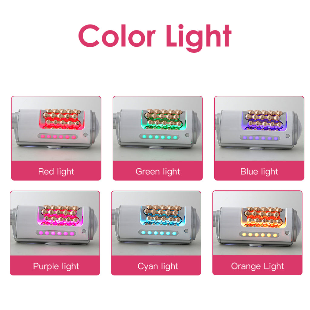 Máy con lăn cầu SQ160A với nén xoay 360°, rung vi mô & ánh sáng LED cho mặt và cơ thể