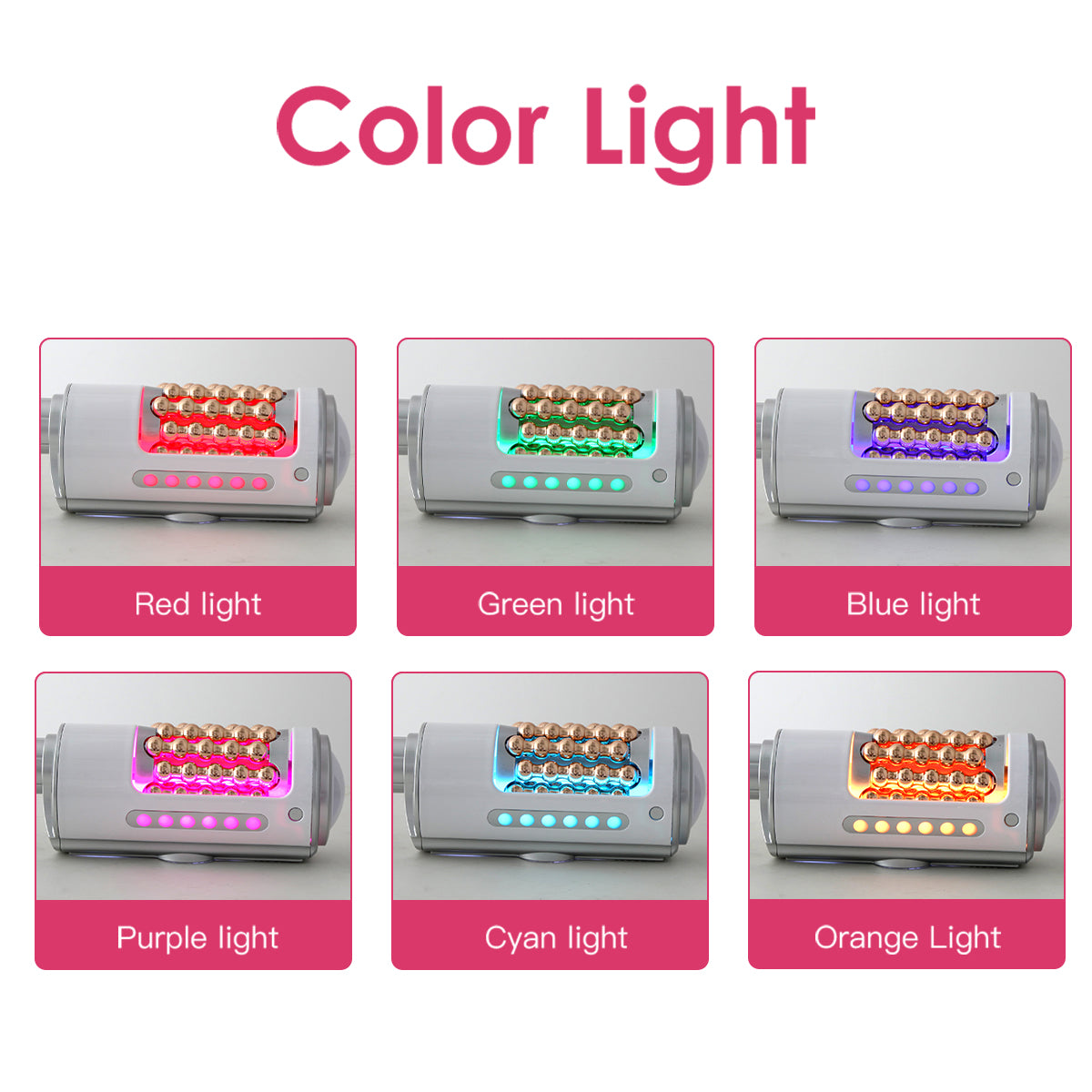 Máy con lăn cầu SQ160A với nén xoay 360°, rung vi mô & ánh sáng LED cho mặt và cơ thể