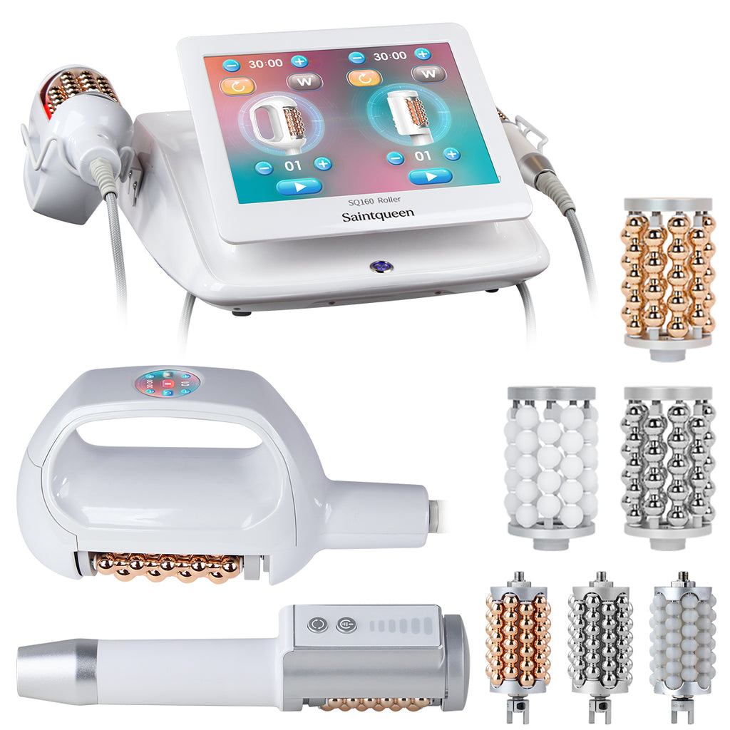 Máy con lăn cầu SQ160B hai đầu thao tác với nén xoay 360° & rung vi mô cho mặt và cơ thể