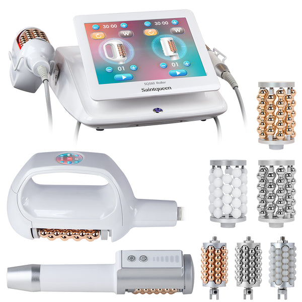 Máy con lăn cầu SQ160B hai đầu thao tác với nén xoay 360° & rung vi mô cho mặt và cơ thể