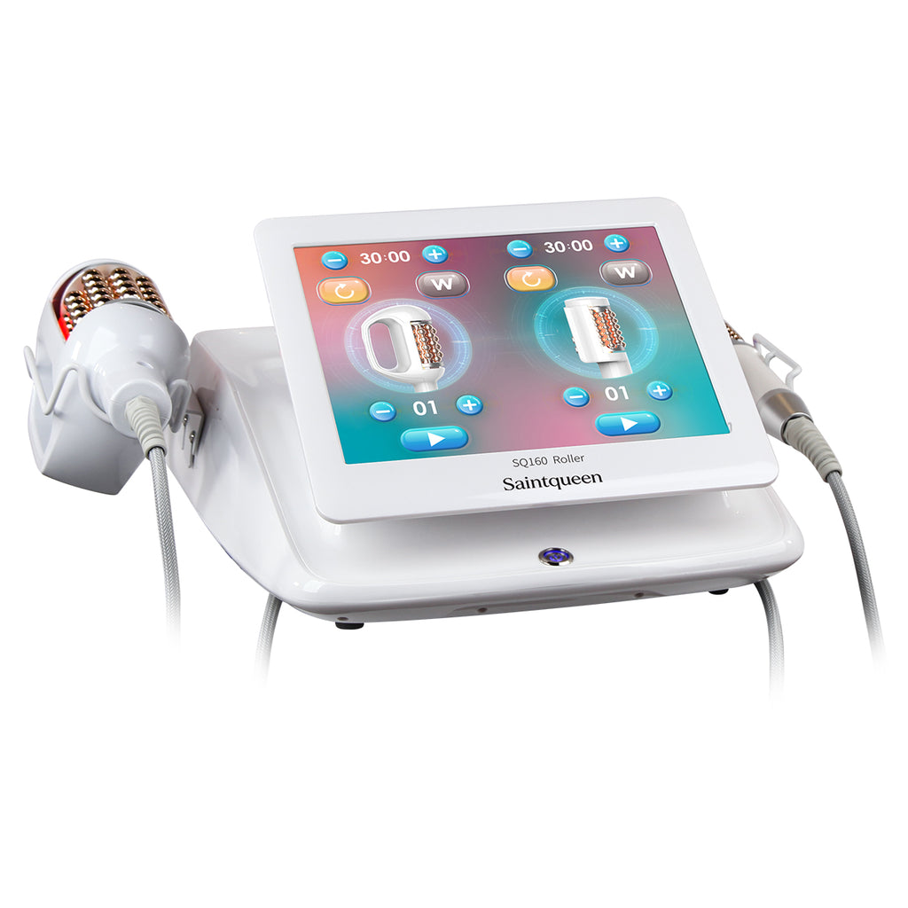 Máy con lăn cầu SQ160B hai đầu thao tác với nén xoay 360° & rung vi mô cho mặt và cơ thể