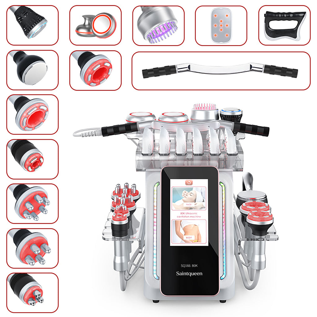 Máy cavitation siêu âm 80K & RF SQ166 Ultra 13 trong 1 với tấm laser