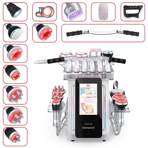 Máy cavitation siêu âm 80K & RF SQ166 Ultra 13 trong 1 với tấm laser