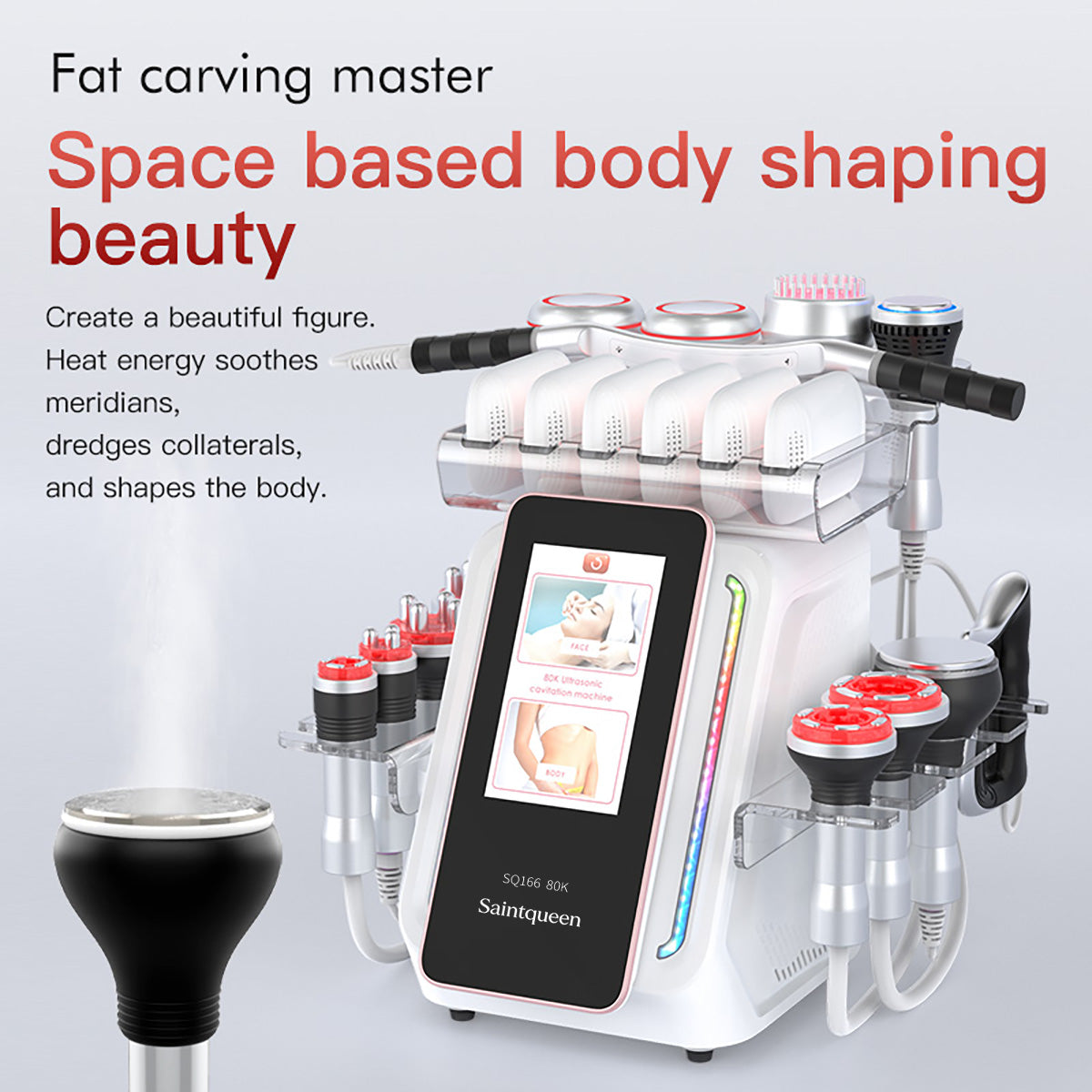 Máy cavitation siêu âm 80K & RF SQ166 Ultra 13 trong 1 với tấm laser