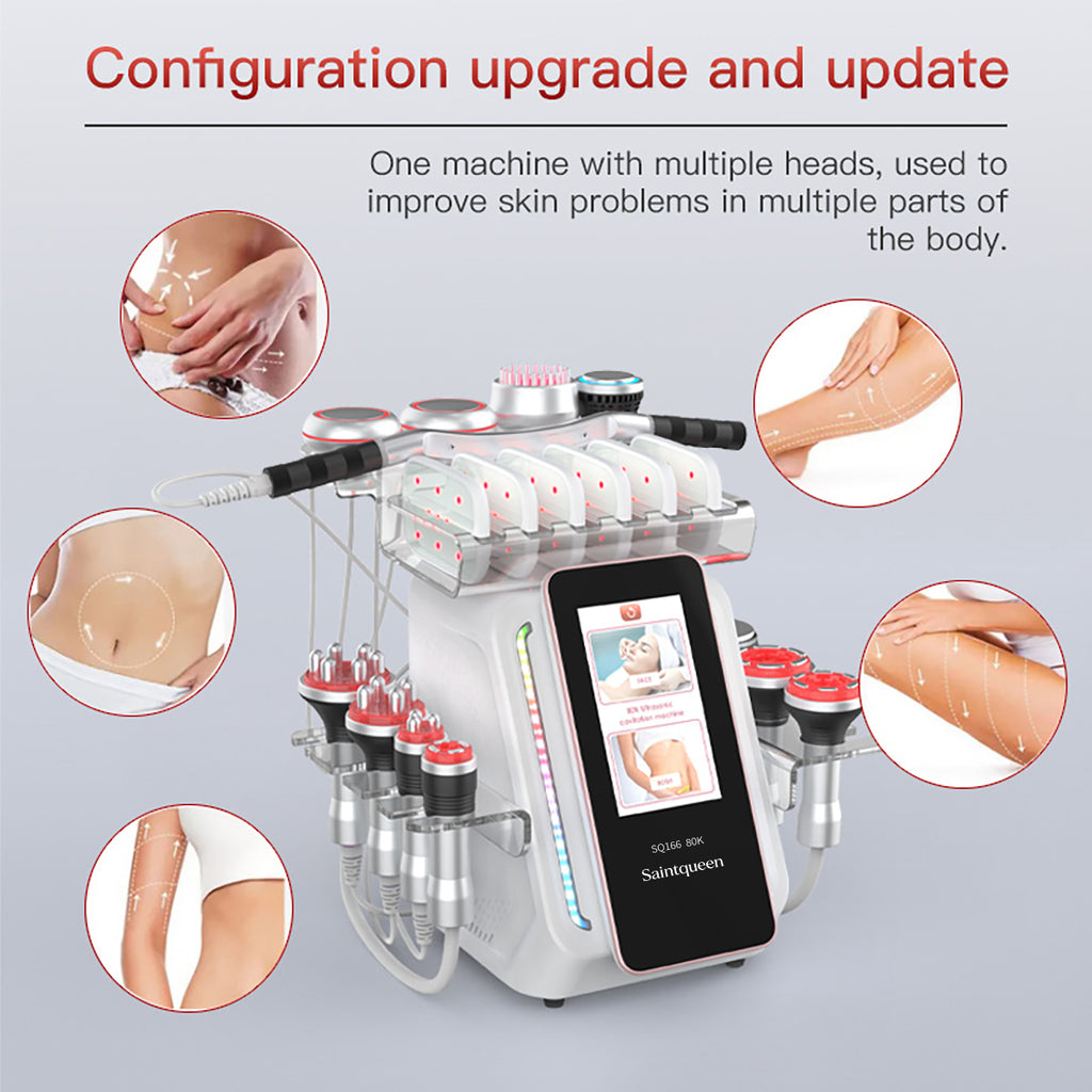 Máy cavitation siêu âm 80K & RF SQ166 Ultra 13 trong 1 với tấm laser