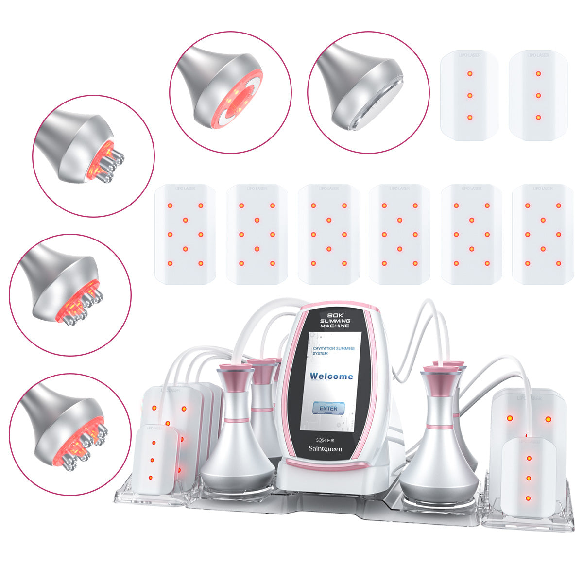 Máy cavitation 80K SQ54 Pro 6 trong 1 với RF, laser lipo & massage chân không Hình sản phẩm chính