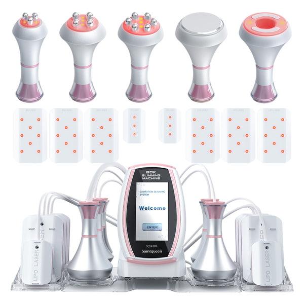 Máy cavitation 80K SQ54 Pro 6 trong 1 với RF, laser lipo & massage chân không