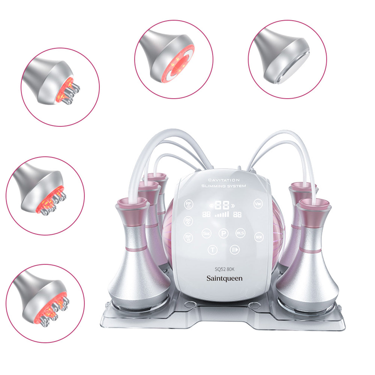 Máy cavitation siêu âm 80K SQ52 Pro 5 trong 1 với RF đa cực & massage chân không Hình sản phẩm chính