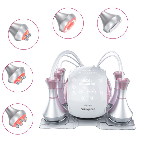 Máy cavitation siêu âm 80K SQ52 Pro 5 trong 1 với RF đa cực & massage chân không