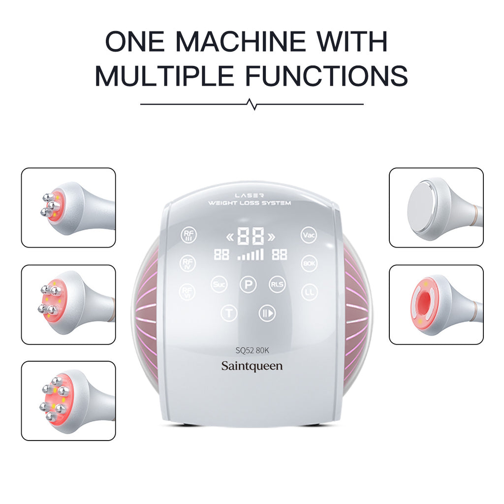 Máy cavitation siêu âm 80K SQ52 Pro 5 trong 1 với RF đa cực & massage chân không
