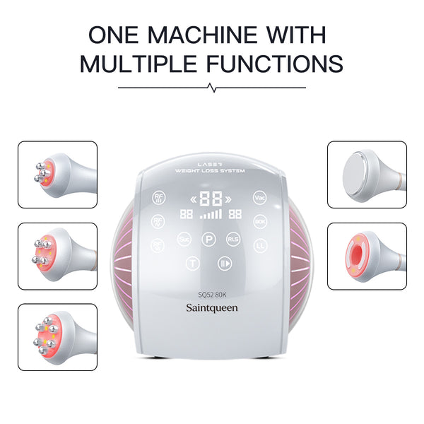 Máy cavitation siêu âm 80K SQ52 Pro 5 trong 1 với RF đa cực & massage chân không