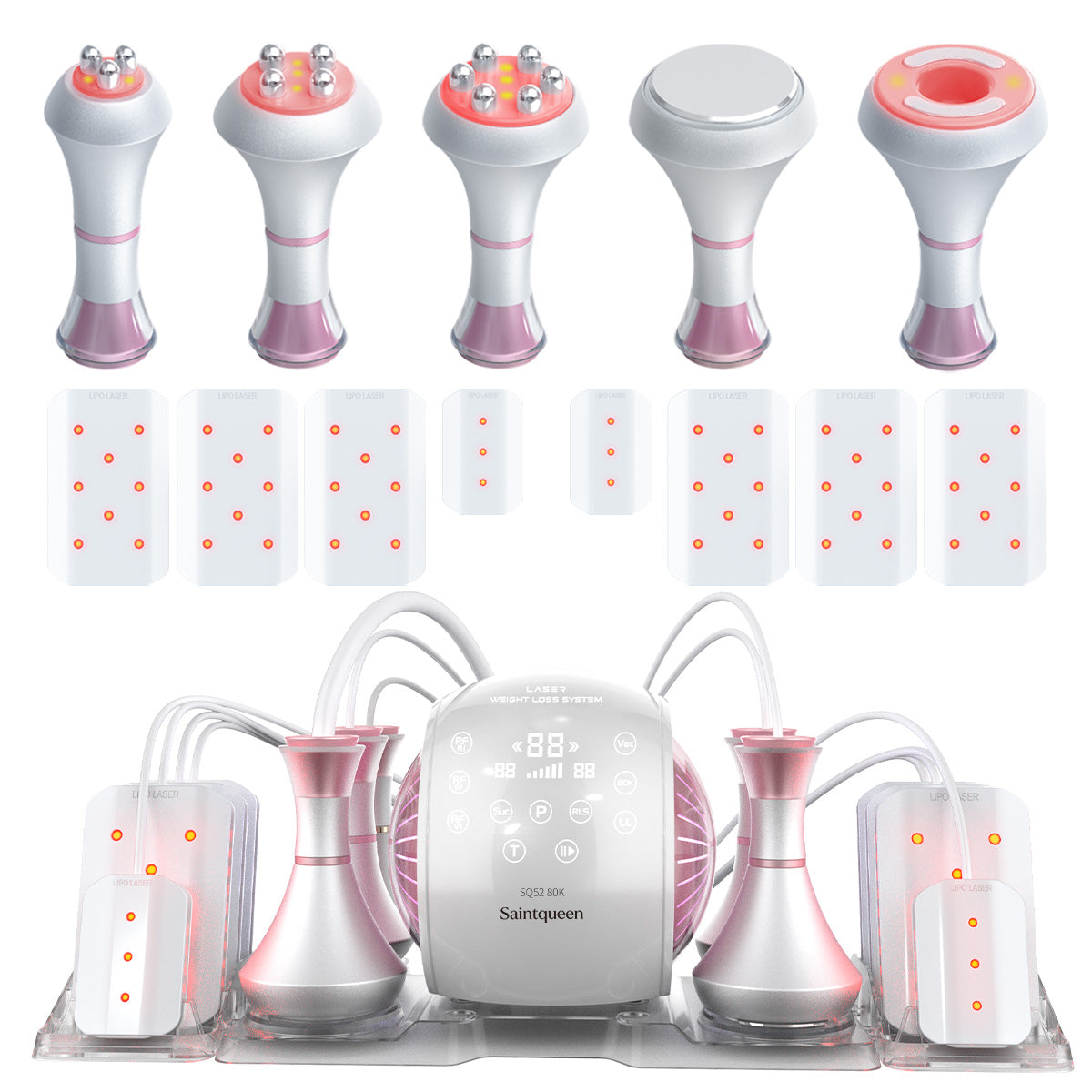 Máy cavitation 80K SQ52 Pro 6 trong 1 với RF đa cực, chân không & laser lipo