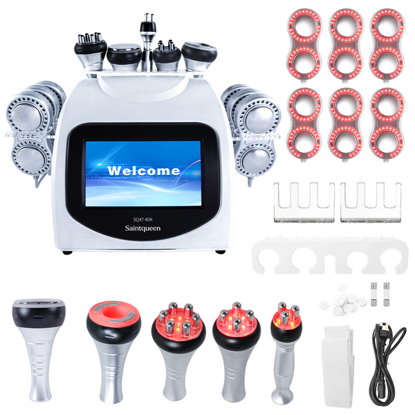 Máy cavitation 40K SQ47B Pro 6 trong 1 với RF đa cực, chân không, EMS & laser