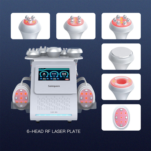 Máy cavitation siêu âm 80K & RF SQ85B Pro 6 trong 1 với tấm laser + vi dòng