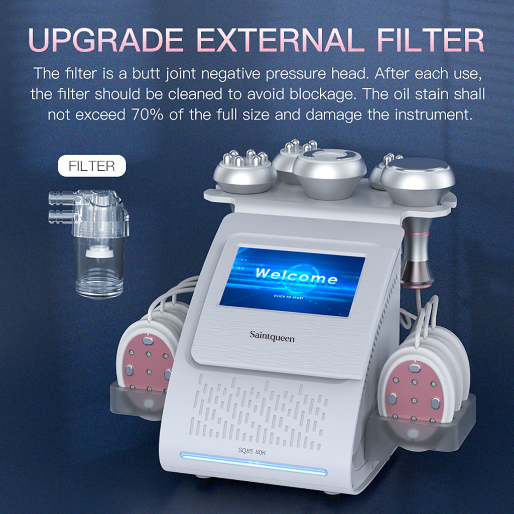 Máy cavitation siêu âm 80K & RF SQ85B Pro 6 trong 1 với tấm laser + vi dòng