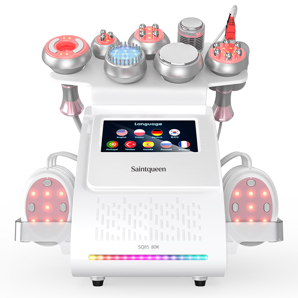 Máy cavitation siêu âm 80K & RF SQ85E Plus 9 trong 1 với tấm laser + vi dòng