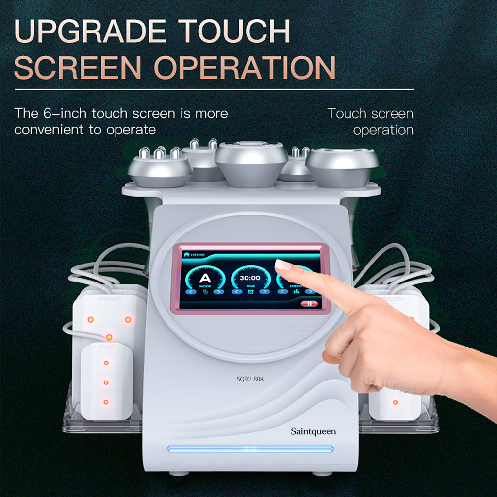 Máy cavitation siêu âm 80K & RF SQ90C Pro 6 trong 1 với tấm laser