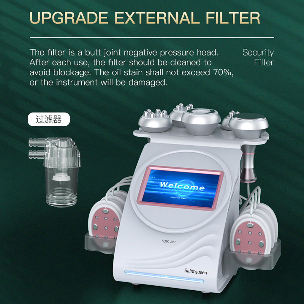 Máy cavitation siêu âm 80K & RF SQ90B Pro 6 trong 1 với tấm laser + vi dòng