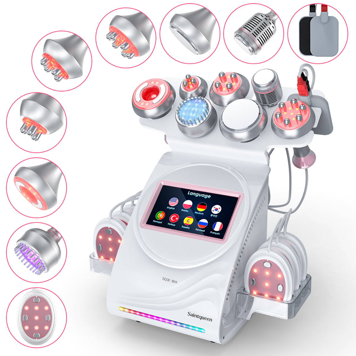 Máy cavitation siêu âm 80K & RF SQ90E Plus 9 trong 1 với tấm laser + vi dòng Hình sản phẩm chính