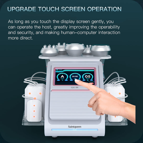 Máy cavitation siêu âm 80K & RF SQ92C Pro 6 trong 1 với tấm laser