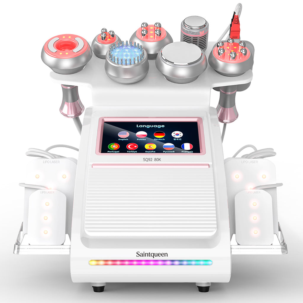 Máy cavitation siêu âm 80K & RF SQ92D Plus 9 trong 1 với tấm laser