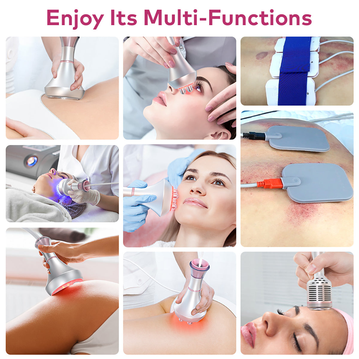 Máy cavitation siêu âm 80K & RF SQ92D Plus 9 trong 1 với tấm laser
