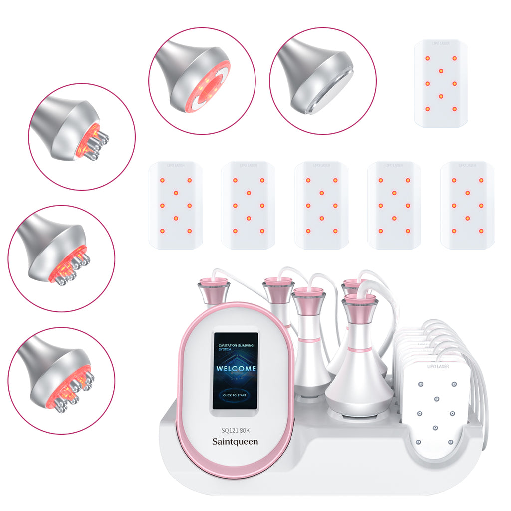 Máy cavitation 80K SQ121A Pro 6 trong 1 với RF đa cực, RF chân không & tấm laser