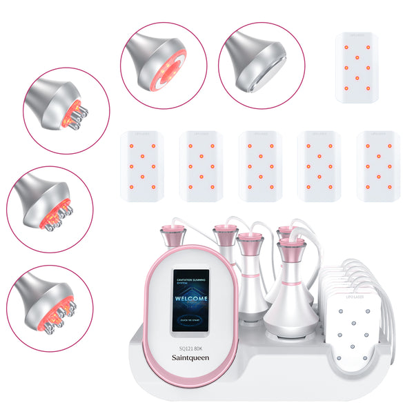 Máy cavitation 80K SQ121A Pro 6 trong 1 với RF đa cực, RF chân không & tấm laser