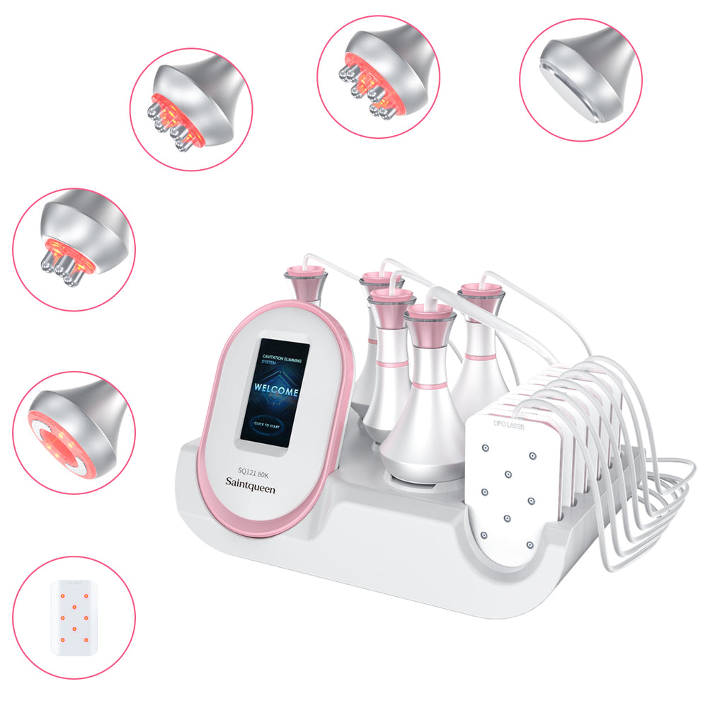 Máy cavitation 80K SQ121A Pro 6 trong 1 với RF đa cực, RF chân không & tấm laser