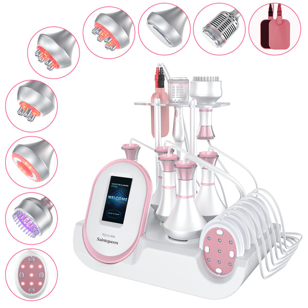 Máy cavitation 80K SQ121D Plus 9 trong 1 với tấm vi dòng, RF đa cực & chân không