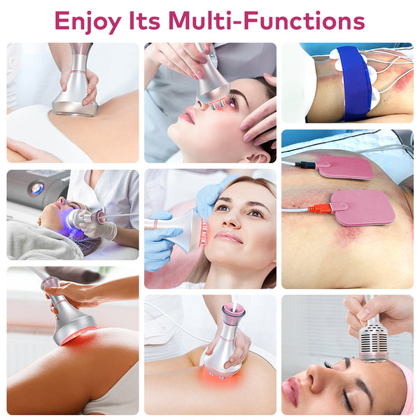 Máy cavitation 80K SQ121D Plus 9 trong 1 với tấm vi dòng, RF đa cực & chân không