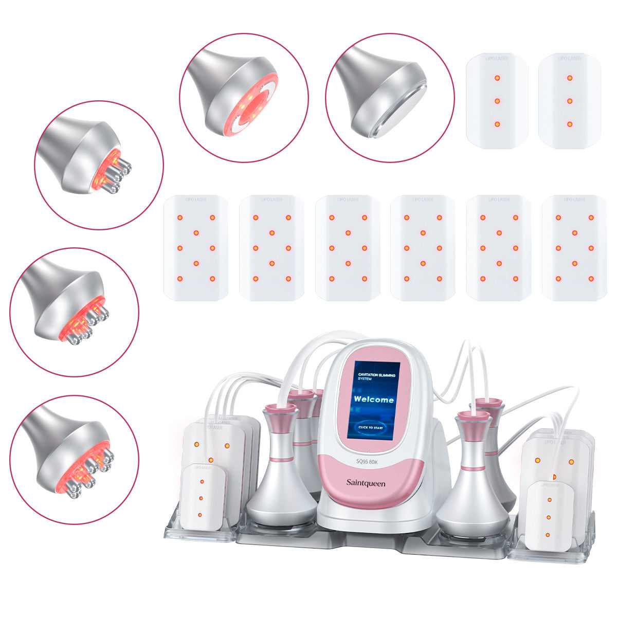 Máy cavitation 80K SQ95C Pro 6 trong 1 với RF đa cực, chân không & laser lipo Hình sản phẩm chính