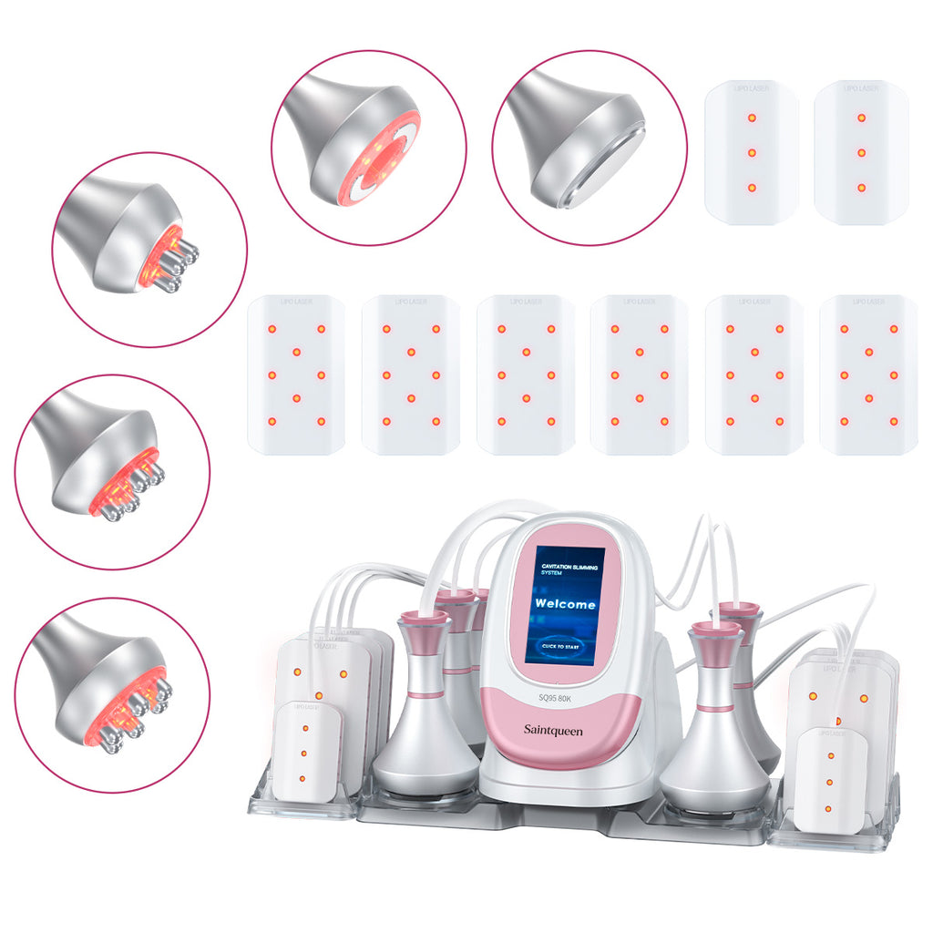 Máy cavitation 80K SQ95C Pro 6 trong 1 với RF đa cực, chân không & laser lipo