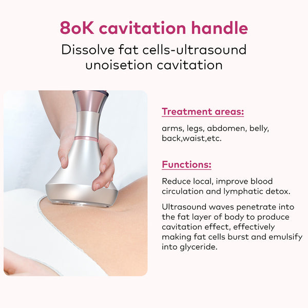 Máy cavitation 80K SQ95C Pro 6 trong 1 với RF đa cực, chân không & laser lipo
