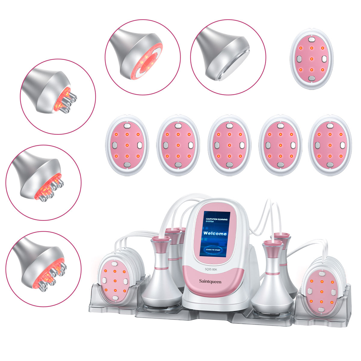 Máy chăm sóc vóc dáng SQ95B Pro 6 trong 1 với cavitation 80K, RF đa cực, massage chân không & tấm EMS Hình sản phẩm chính