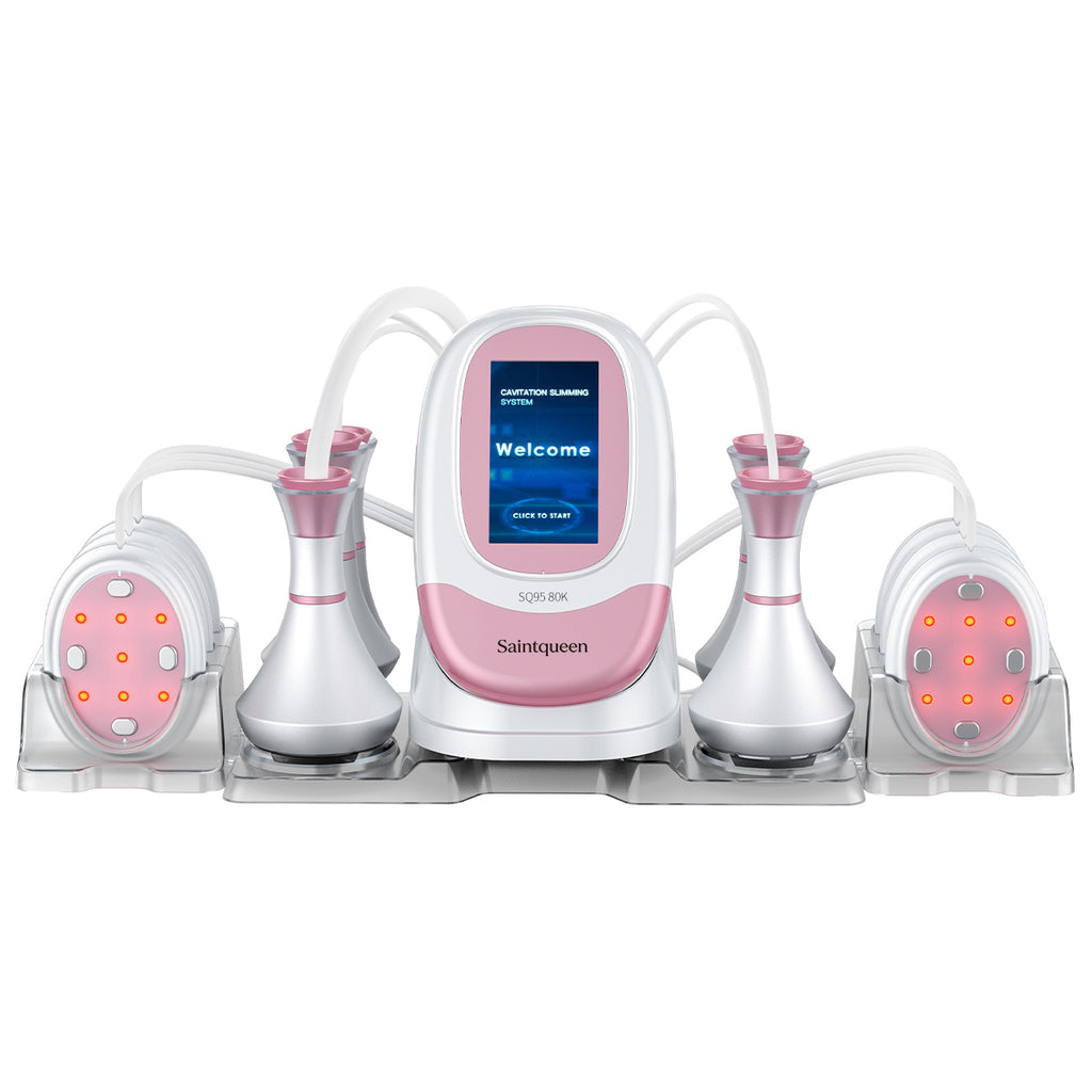 Máy chăm sóc vóc dáng SQ95B Pro 6 trong 1 với cavitation 80K, RF đa cực, massage chân không & tấm EMS