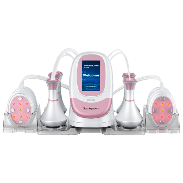 Máy chăm sóc vóc dáng SQ95B Pro 6 trong 1 với cavitation 80K, RF đa cực, massage chân không & tấm EMS