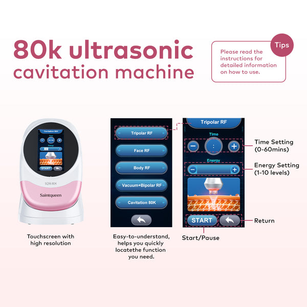 Máy làm đẹp cavitation 80K & RF SQ96 Pro 5 trong 1