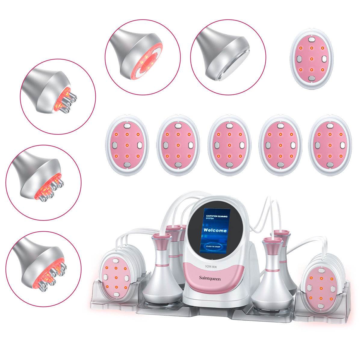Máy cavitation 80K SQ96 Pro 6 trong 1 với tấm laser bầu dục Hình sản phẩm chính