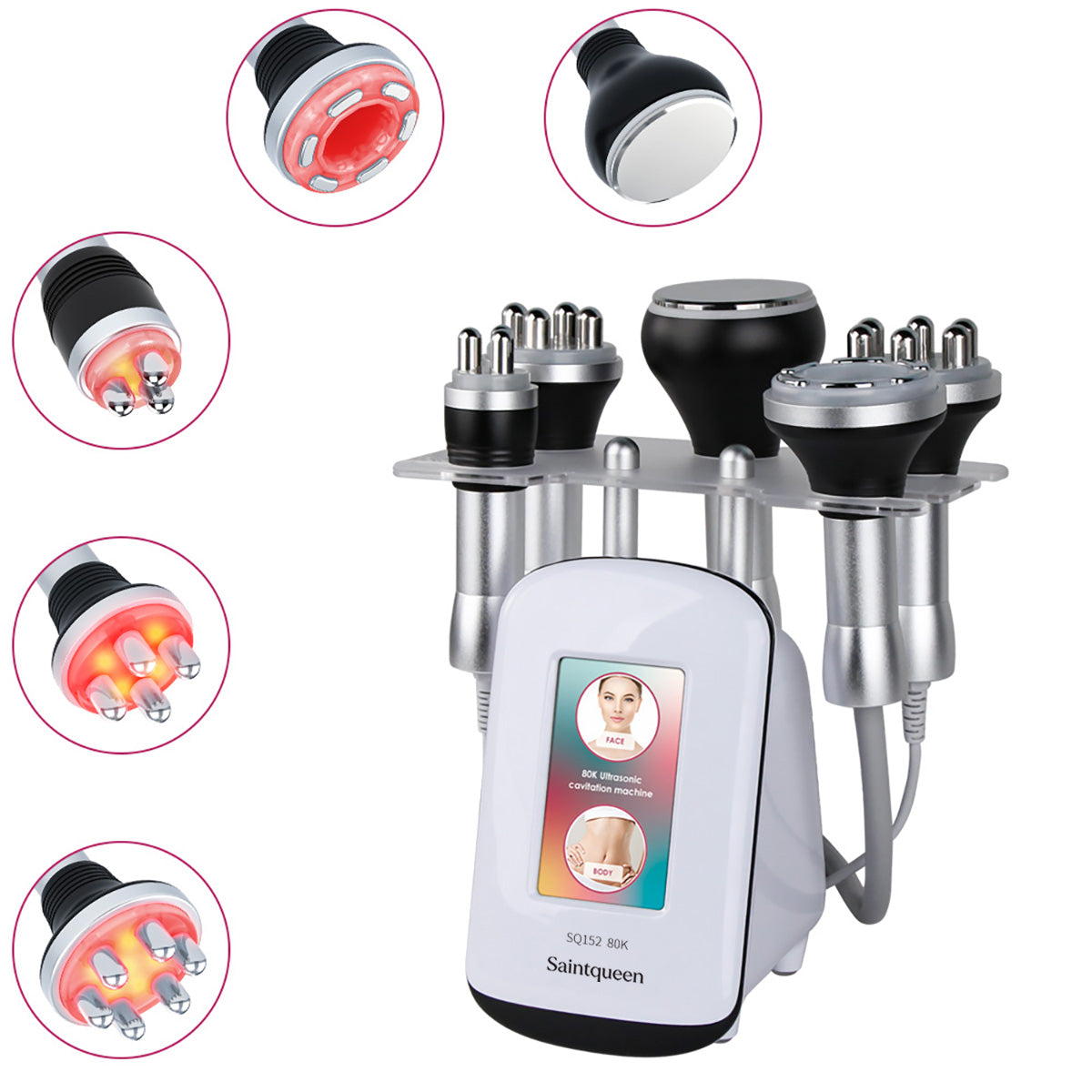 Máy cavitation siêu âm 80K SQ152 Pro 5 trong 1 với RF đa cực cho mặt & cơ thể