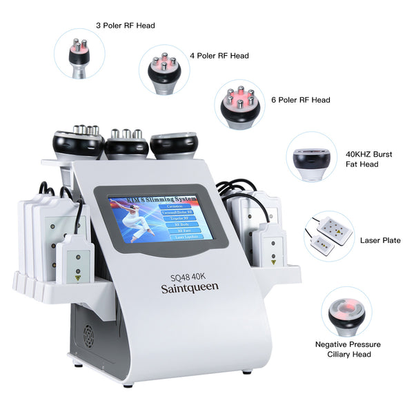 Máy cavitation siêu âm 40K & RF SQ48 Pro 6 trong 1 với tấm laser